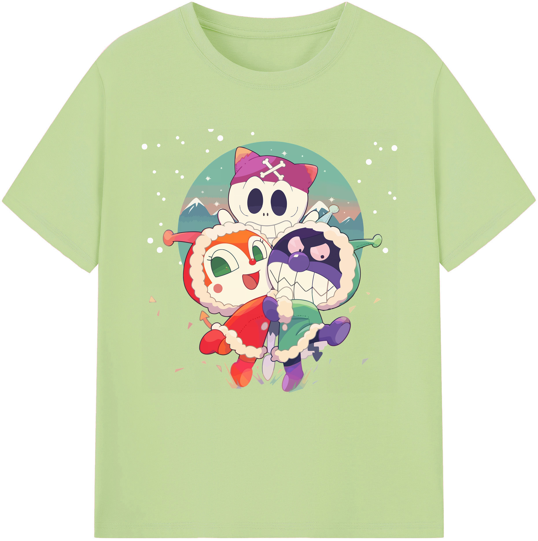 （画像用） アンパンマン Anpanman 綿100％半袖Tシャツ（フロントプリント）